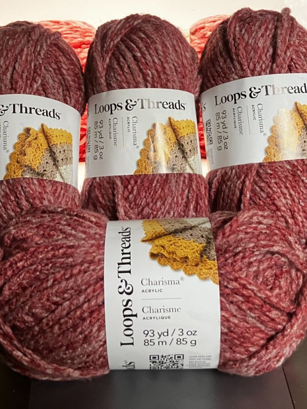 Loops & Threads Charisma Yarn, Burgundy Heather